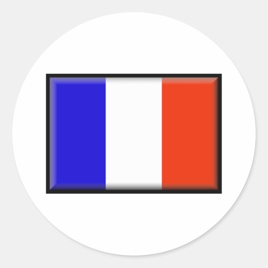 Frankreich-Flagge Runder Aufkleber (Vorderseite)