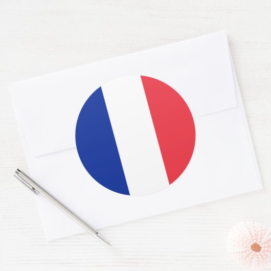 Frankreich-Flagge Runder Aufkleber (Umschlag)