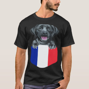 Frankreich-Flagge Schwarz Labrador Retriever Hund T-Shirt
