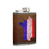 Frankreich - Flagge und Karte Flachmann (Rechts)