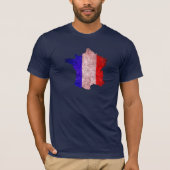 Frankreich - Flagge und Karte T-Shirt (Vorderseite)