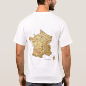 Frankreich-Flagge und Karten-T - Shirt (Rückseite)