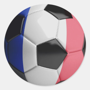 Frankreich-Flaggen-Fußball Runder Aufkleber