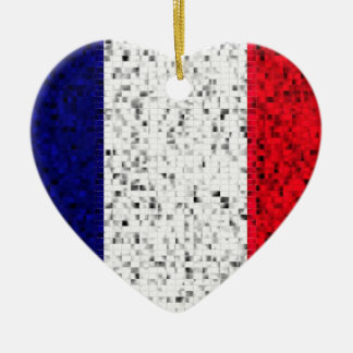 Frankreich-Flaggen-Glitterverzierung Keramikornament