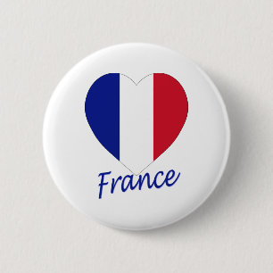 Frankreich-Flaggen-Herz Button