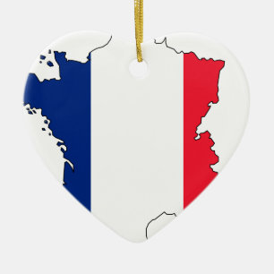 Frankreich-Flaggen-Karte #2 Keramikornament