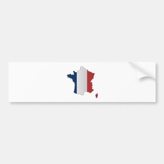 Frankreich-Flaggen-Karte Autoaufkleber (Vorne)