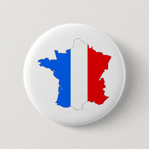 Frankreich-Flaggen-Karte Größengleich Button