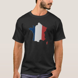 Frankreich-Flaggen-Karte T-Shirt