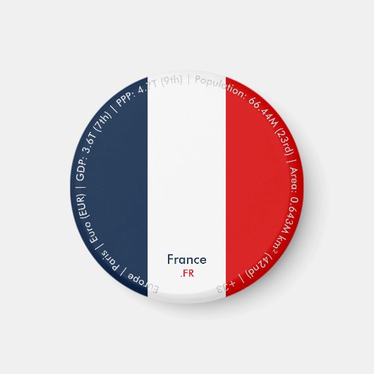 Frankreich-Flaggen-Magnet Magnet (Vorne)