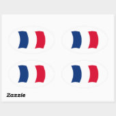 Frankreich Flaggenaufkleber Ovaler Aufkleber (Blatt)