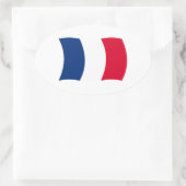 Frankreich Flaggenaufkleber Ovaler Aufkleber (Tasche)