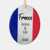 Frankreich - Flaggeneinrichtung, Personalisiertes Keramik Ornament (Rechts)