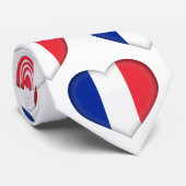 Frankreich Flaggenfarben Herzmuster Neck Tie Krawatte (Gerollt)