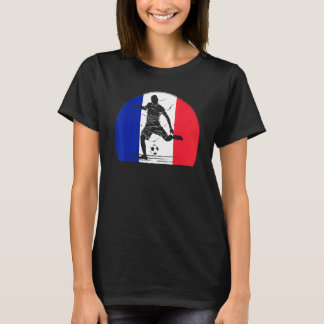 Frankreich Flaggenfußball Vintag Französischer Fuß T-Shirt