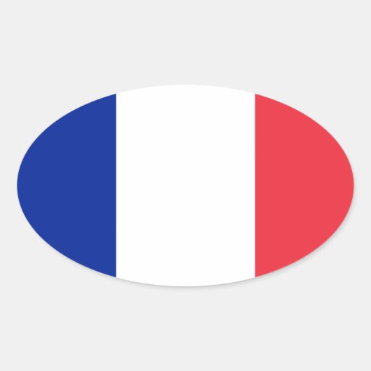Frankreich - Flaggengestaltung Ovaler Aufkleber (Vorderseite)