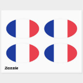 Frankreich - Flaggengestaltung Ovaler Aufkleber (Blatt)