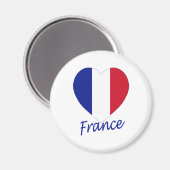 Frankreich - Flaggenherz Magnet (Vorderseite/Rückseite)