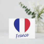 Frankreich - Flaggenherz Postkarte (Stehend Vorderseite)
