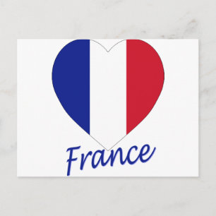 Frankreich - Flaggenherz Postkarte