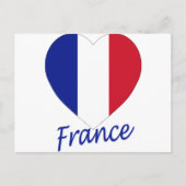Frankreich - Flaggenherz Postkarte (Vorderseite)