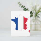 Frankreich Flaggenkarte FR Postkarte (Stehend Vorderseite)