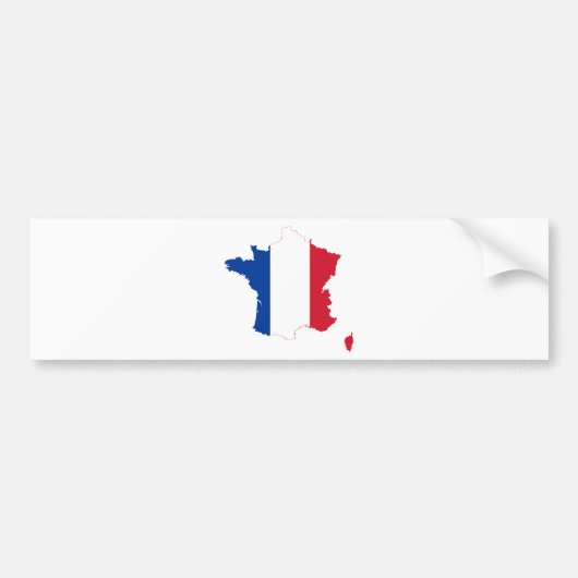 Frankreich-Flaggenkarte Franc Autoaufkleber (Vorne)
