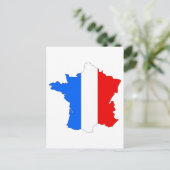 Frankreich-Flaggenkarte Postkarte (Stehend Vorderseite)