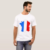 Frankreich-Flaggenkarte T-Shirt (Vorne ganz)