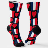 Frankreich Flaggenstaat Herzmuster Französischer N Socken (Gewinkelt)