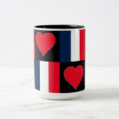 Frankreich Flaggenstaat Herzmuster Patriotischer f Zweifarbige Tasse (Mittel)