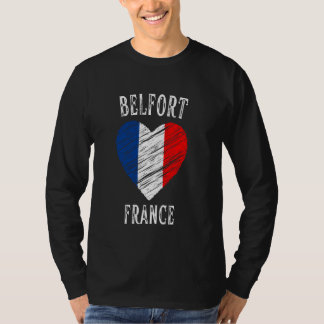 Frankreich Flaggenstaat Herzstück Belfort Stadt T-Shirt
