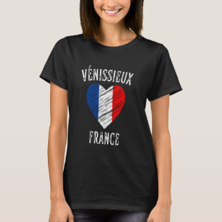 Frankreich Flaggenstaat Zentrum Venissieux Stadt T-Shirt