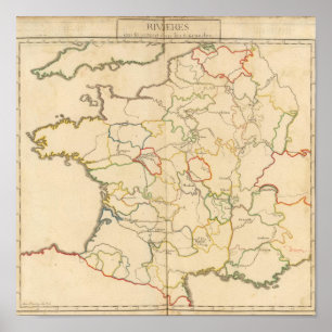 Frankreich Flüsse Poster