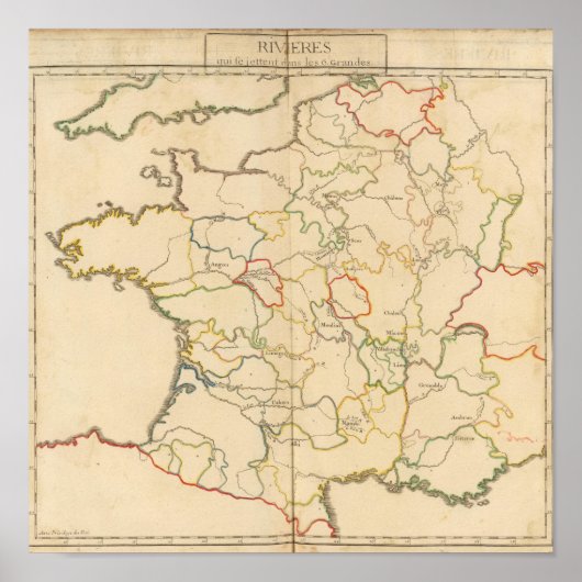 Frankreich Flüsse Poster (Vorne)