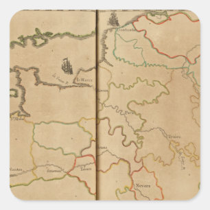 Frankreich-Flüsse Quadratischer Aufkleber