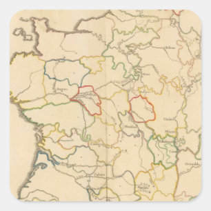 Frankreich Flüsse Quadratischer Aufkleber