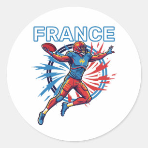 Frankreich Football Dynamischer Quarterback Patrio Runder Aufkleber