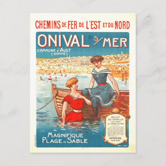 Frankreich Frankreich Vintag Beach Sea Travel Postkarte (Vorderseite)