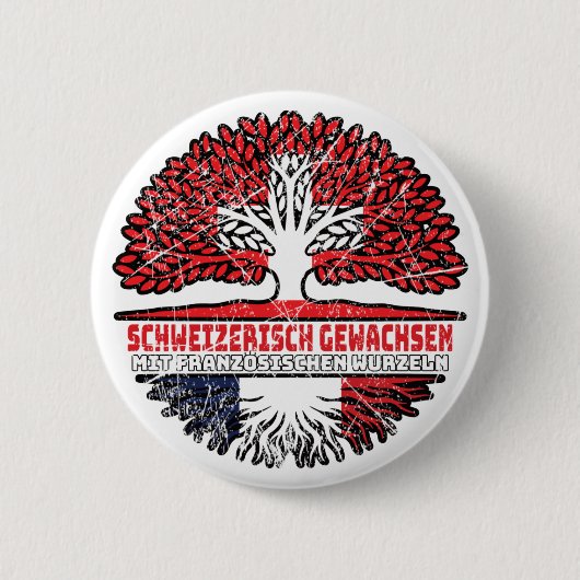 Frankreich Französch Schweizer Schweiz Baum Button (Vorderseite)