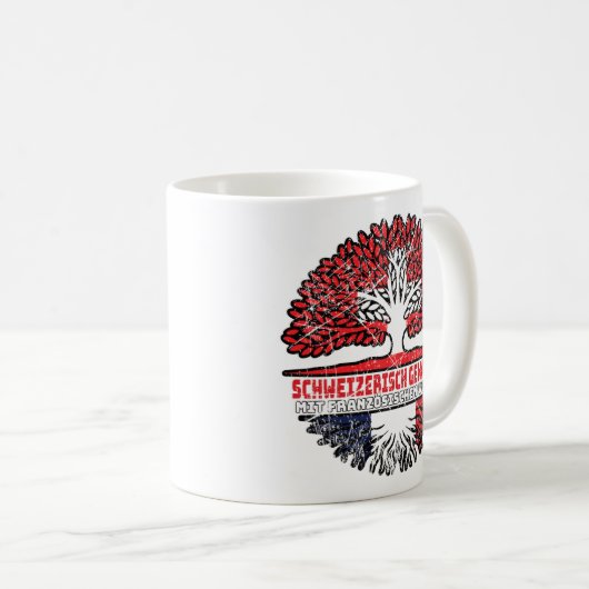 Frankreich Französch Schweizer Schweiz Baum Kaffeetasse (VorderseiteRechts)