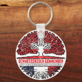 Frankreich Französch Schweizer Schweiz Baum Schlüsselanhänger (Rückseite)