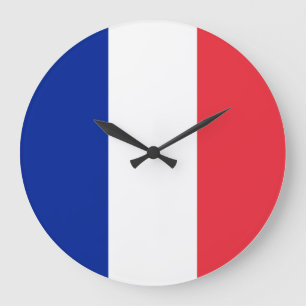 Frankreich (Französisch) Flagge Große Wanduhr