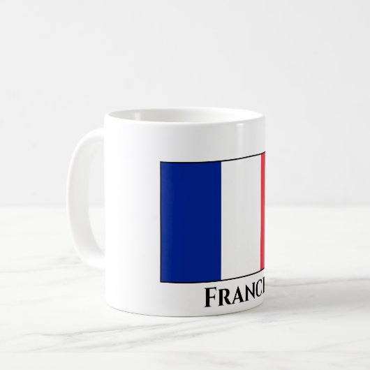 Frankreich (Französisch) Flagge Kaffeetasse (Vorderseite Links)