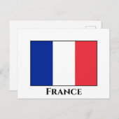 Frankreich (Französisch) Flagge Postkarte (Vorne/Hinten)