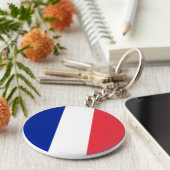 Frankreich (Französisch) Flagge Schlüsselanhänger (Seite)