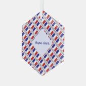 Frankreich Französische Flagge Blau Personalisiert Ornament Aus Glas (Vorderseite Links)