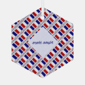 Frankreich Französische Flagge Blau Personalisiert Ornament Aus Glas (Rückseite)