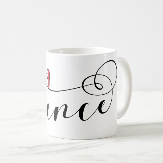 Frankreich, französische Flagge im Herzen Kaffeetasse (VorderseiteRechts)