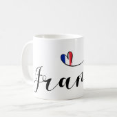 Frankreich, französische Flagge im Herzen Kaffeetasse (Vorderseite Links)